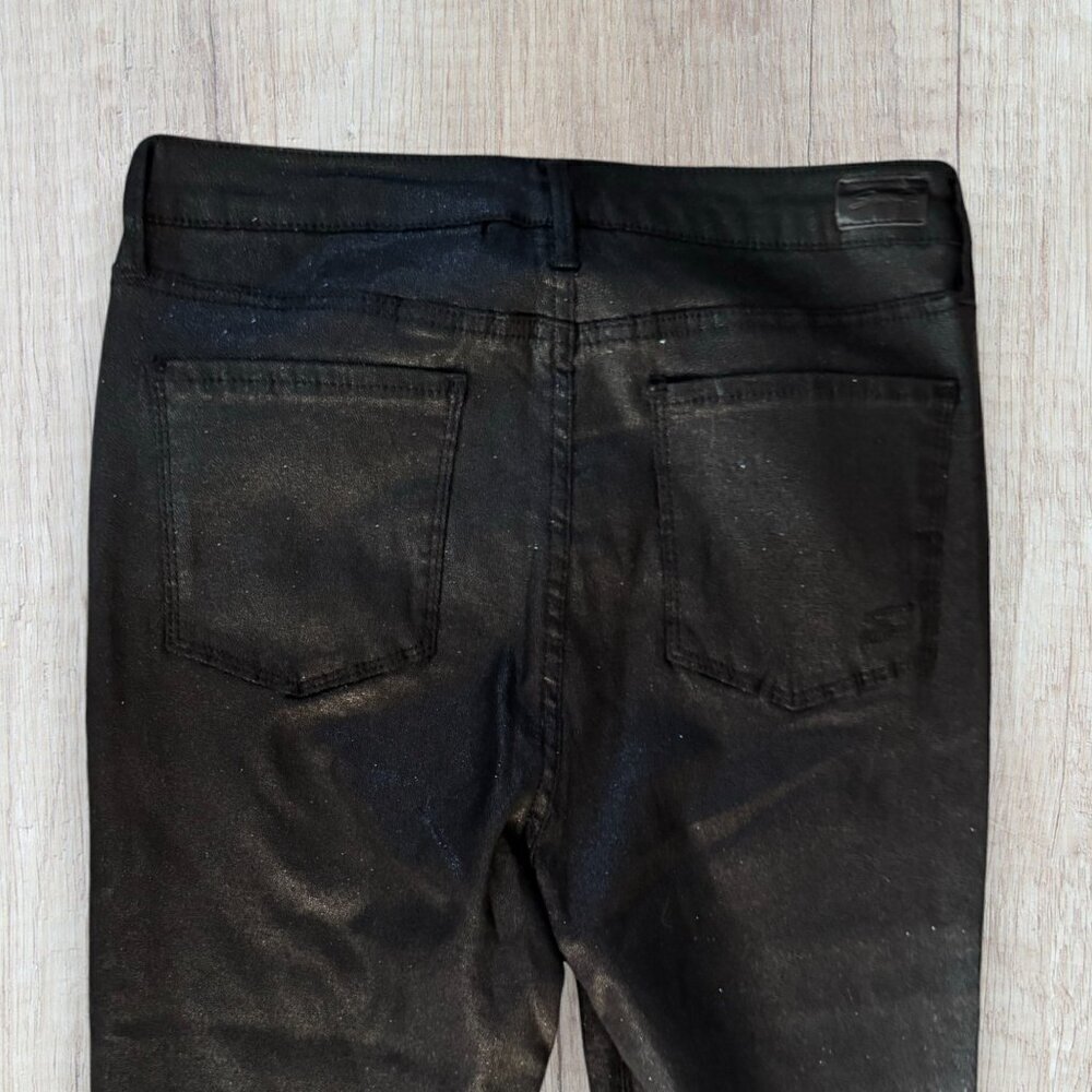 SEVEN 7 Black Sparkle Ultra High Rise Skinny Pants Jeans Holiday Glitter 8 - Picture 8 of 8